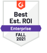 G2 Fall 2021 badge - Best ROI